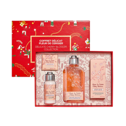 L'OCCITANE 欧舒丹 圣诞限定甜蜜樱花系列礼盒（润肤露 75ml+润手霜 75ml+香氛皂 50g+沐浴啫喱 250ml ）