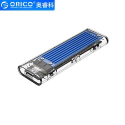 ORICO 奥睿科 M.2 NVME移动硬盘盒转Type-c/USB3.1固态SSD透明外置盒 10Gbps-蓝色