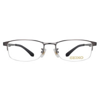 SEIKO 精工 _H01122 74_纯钛_深灰色商务半框眼镜架