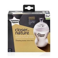 银联专享：Tommee Tippee 汤美天地 母乳自然奶瓶 1段 0-3个月 260ml 2个