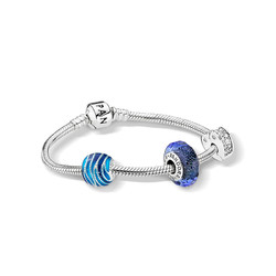 PANDORA 潘多拉 Iridescent Blue Swirls Set 深邃之蓝手链套装