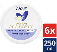 Dove 多芬 Body Love One Cream 适用于干性皮肤的面部、手部和身体，滋润护理身体乳，6罐 x 250 毫升