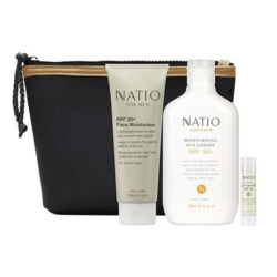 NATIO 娜迪奥 Natio 男士套装(男士日常保湿30倍防晒100ml+50倍防晒霜200ml+30倍防晒唇膏+洗护包)