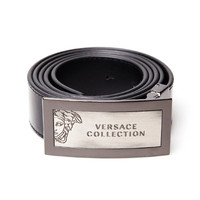 银联爆品日：Versace 范思哲 男士复古 皮革腰带 黑色
