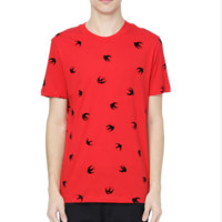 Alexander McQueen Swallow 装饰 T 恤